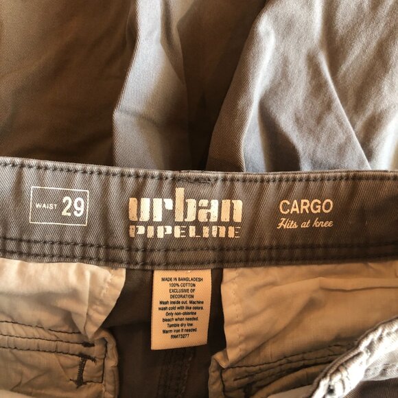 LOT of 2 Urban Pipeline Sz 29 Cargo Hits at Knee Shorts - Khaki & Gray - Picture 4 of 7